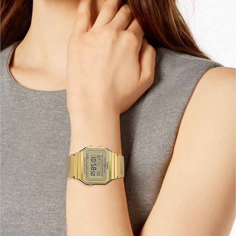 CASIO Waterproof Quartz Unisex Mens Gold Digital A700WMG-9A