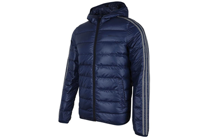 adidas neo Athleisure Casual Sports Stay Warm Stripe hooded down Jacket Blue FK9922