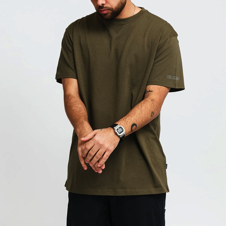 Men's Converse x Kim Jones Crossover Small Label Solid Color Sports Round Neck Short Sleeve Olive Green 10021732-A02