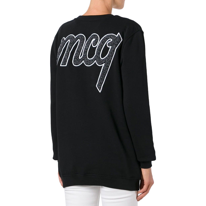 Alexander McQueen V-neck Printing Swea Black 423498-RHH04-1000