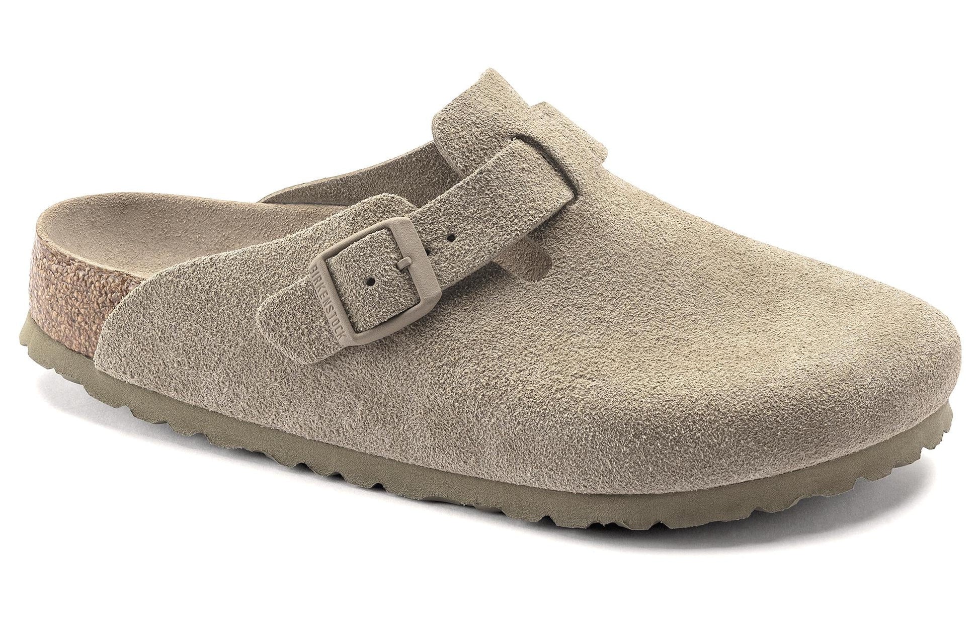 Birkenstock Boston Soft Footbed Narrow 'Suede Faded Khaki' 1019108