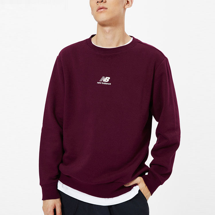 New Balance Logo Round Neck Long Sleeves Wine Red AMT13343-BG