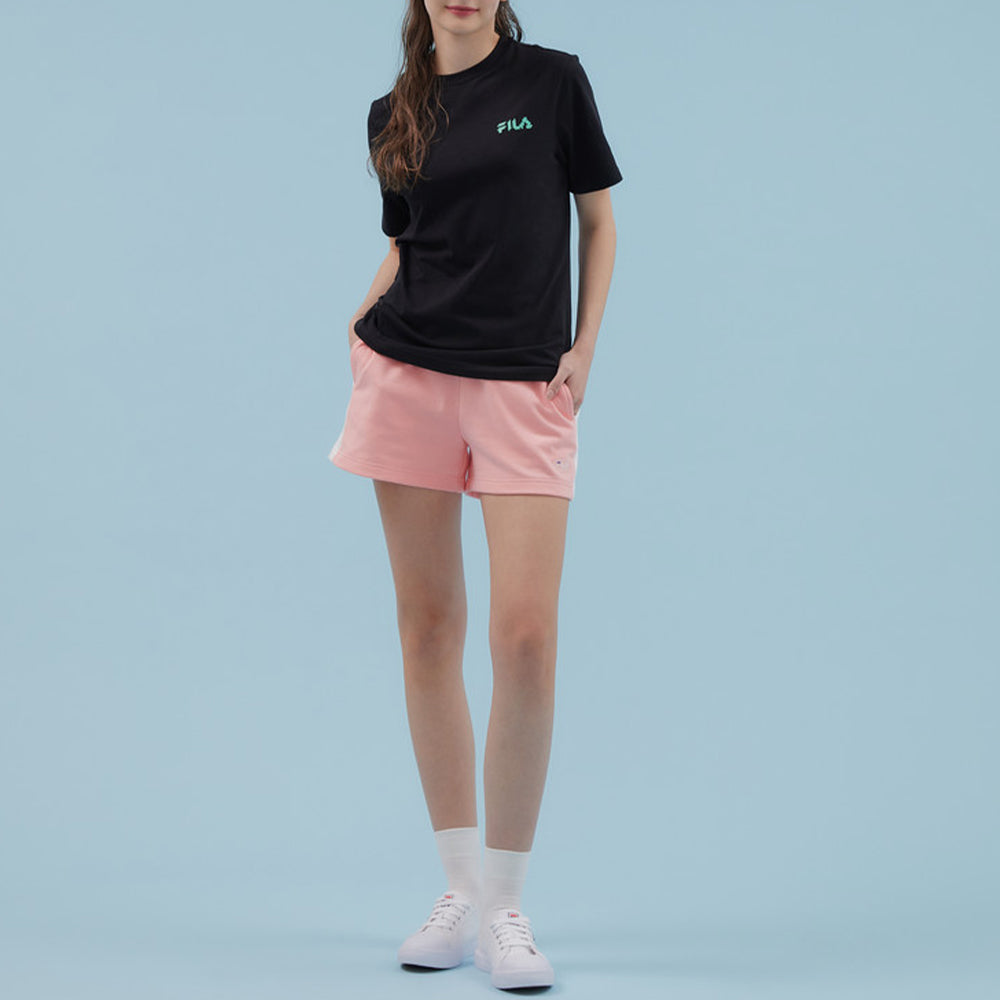 FILA Alphabet Logo Round Neck Short Sleeve Couple Style Black FS2RSD2885X-BLK