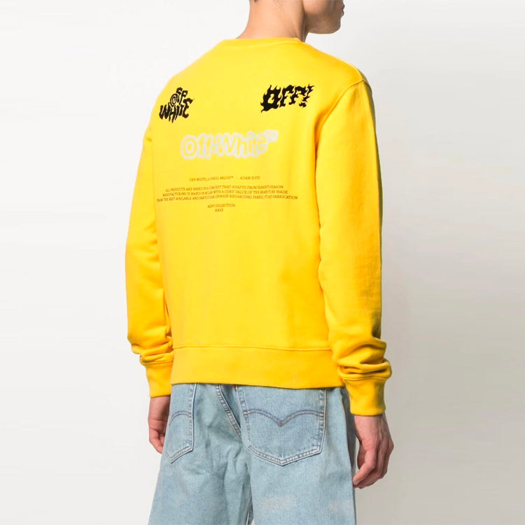 Off-White SS21 Logo Printing Loose Long Sleeves Version Yellow OMBA025S21FLE0121910