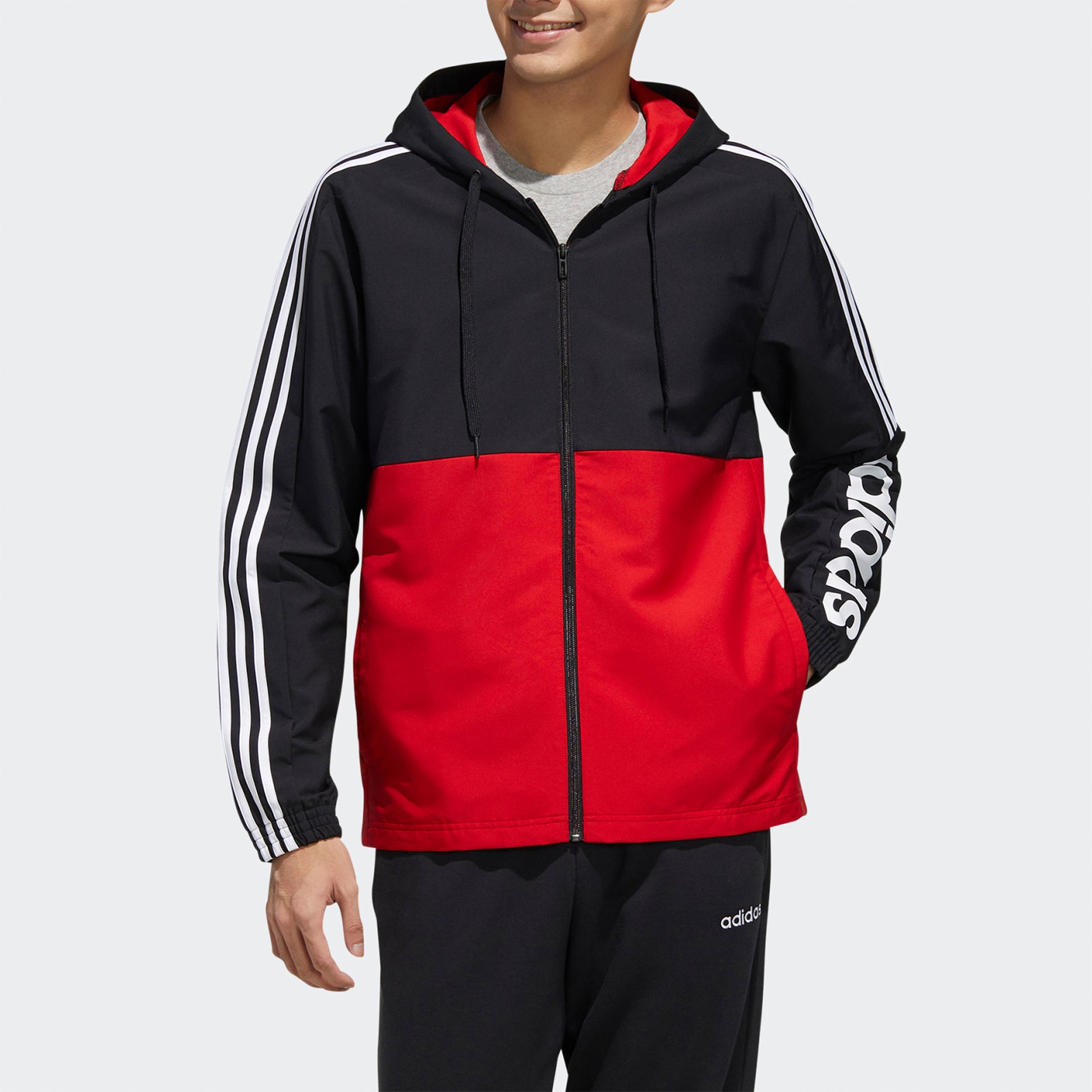 adidas Essentials Colorblock Windbreaker - Black FL8626