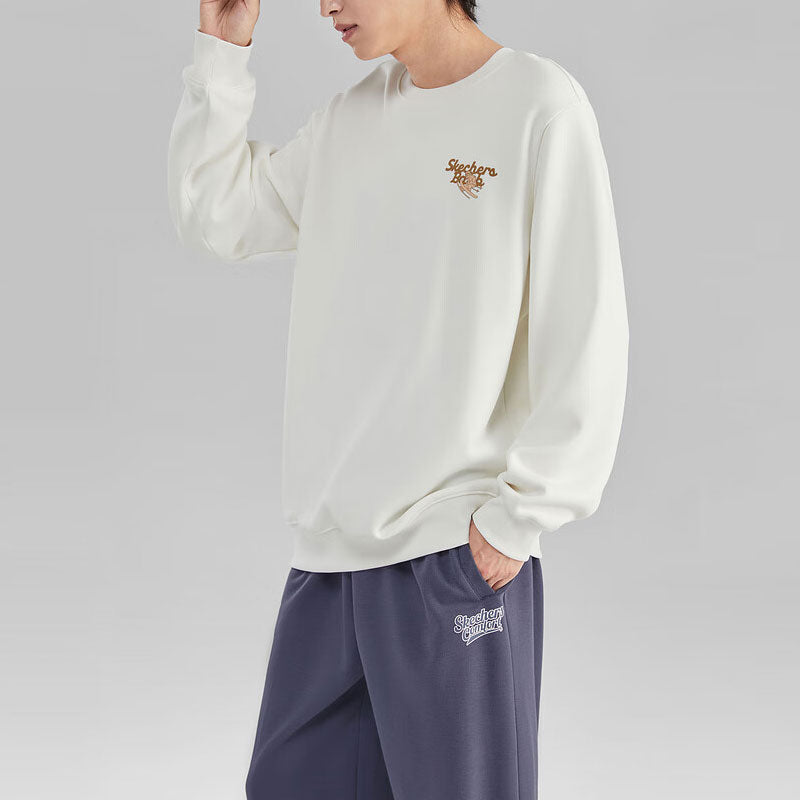 Skechers Letter Printed Crew Sweater 'White Gold' L423U073-0074