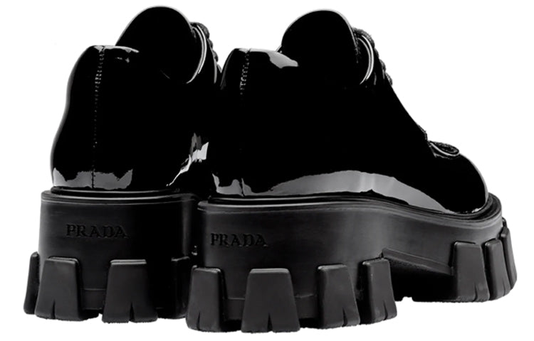 (WMNS) PRADA Monolith Pattern Calf Derby Shoes 'Black' 1E708L_069_F0002_F_A055