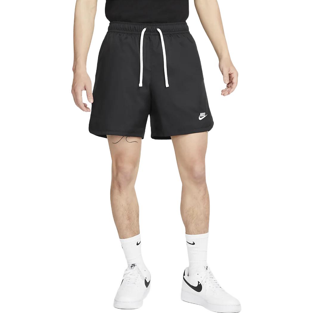 Men's Nike Sportswear Solid Color Minimalistic Lacing Sports Shorts Black DM6830-010