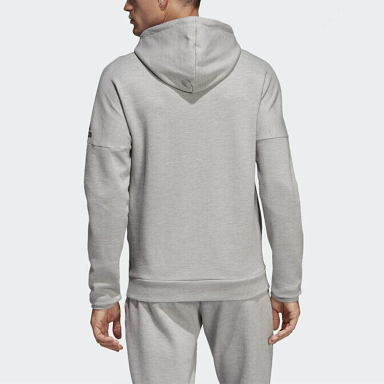 adidas Id Stadium Fz logo Casual Sports Knit Hooded Jacket Gray DU1138