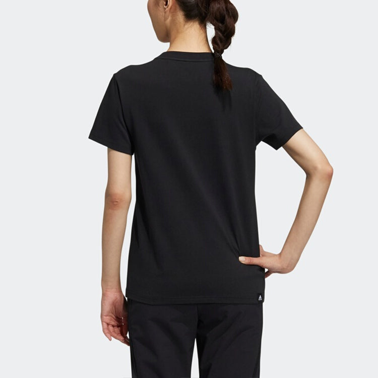 (WMNS) adidas Str Tee Gfx Logo Printing Sports Round Neck Short Sleeve Black T-Shirt GP0599