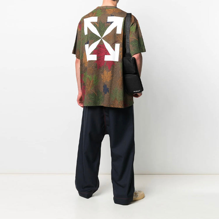 Off-White SS21 Printing Pattern Short Sleeve Brown OMAA038F20FAB0096001