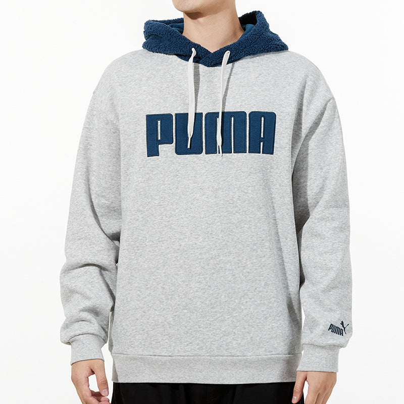 PUMA Long Sleeved Pullover Hoodie 'Grey Navy' 534939-04