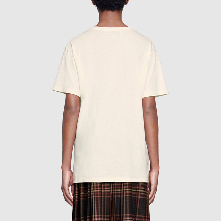 (WMNS) Gucci Sequined Letter Logo Oversized Short-Sleeved For White 492347-XJARM-7136
