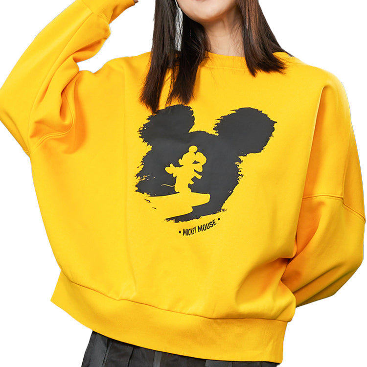 (WMNS) Li-Ning x Disney Athleisure Casual Pullover 'Yellow Black' AWDQB88-2
