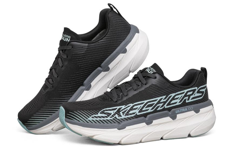 (WMNS) Skechers Max Cushioning Premier Black/White/Gray 17692-BKAQ