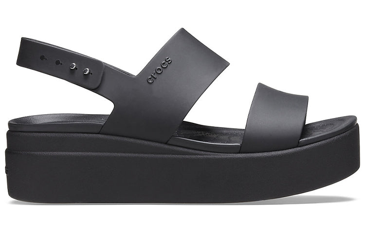 (WMNS) Crocs Brooklyn Thick Sole Casual Black Sandals 206453-060