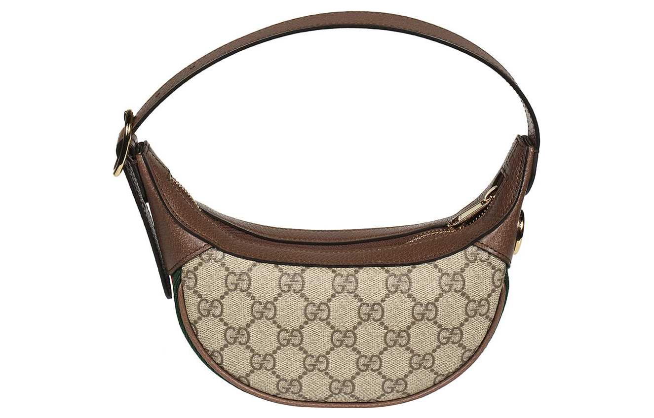 (WMNS) Gucci Ophidia Retro Logo Stripe Webbing Canvas Shoulder Bag 'Ebony Brown' 658551-96IWG-8745