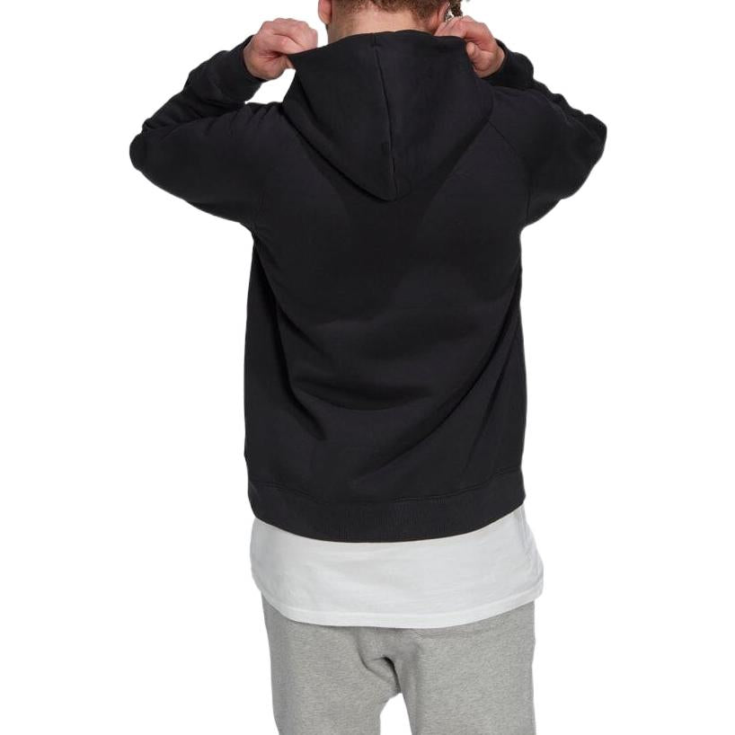 Men's adidas Solid Color Logo Hooded Loose Long Sleeves Black HN1952