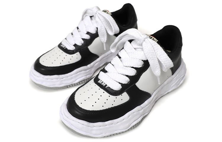 Maison MIHARA YASUHIRO WAYNE OG Sole Leather Low-top Sneaker 'White Black' A08FW706-BLKWHT