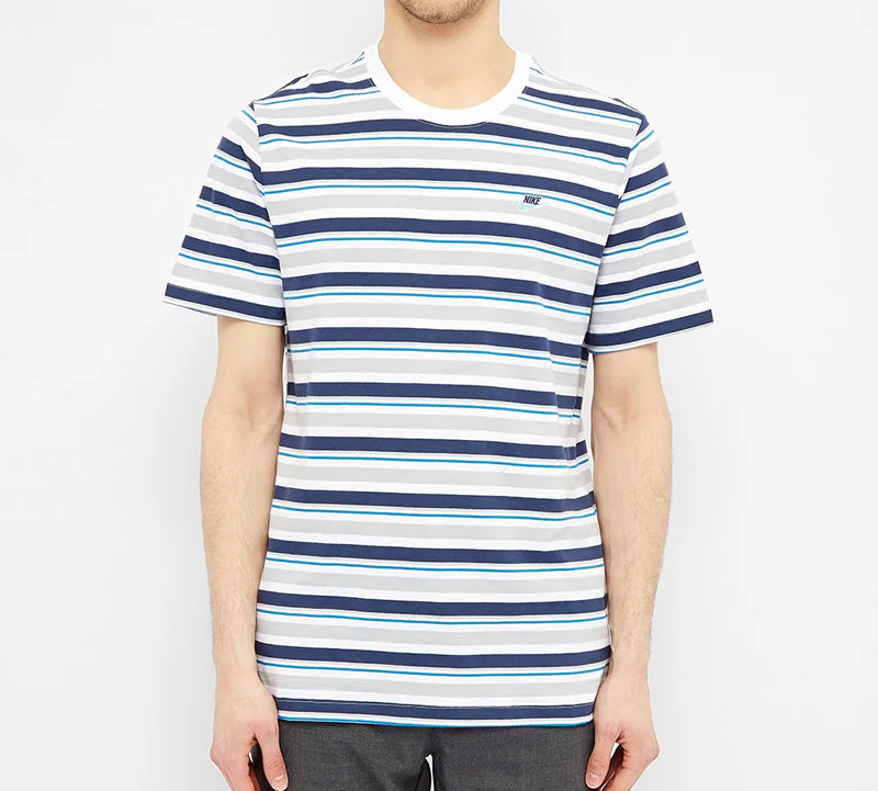 Nike Blue Stripe Design Casual Short Sleeve White Blue Whiteblue CK2702-100