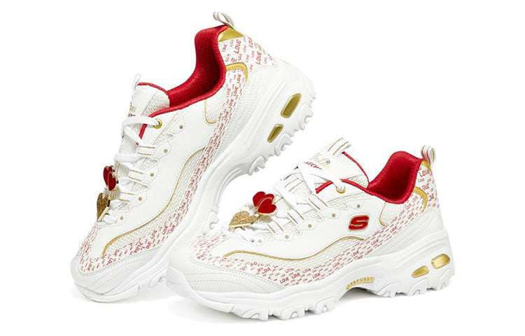 (WMNS) Skechers D'Lites 1.0 'White Red' 149790-WRD