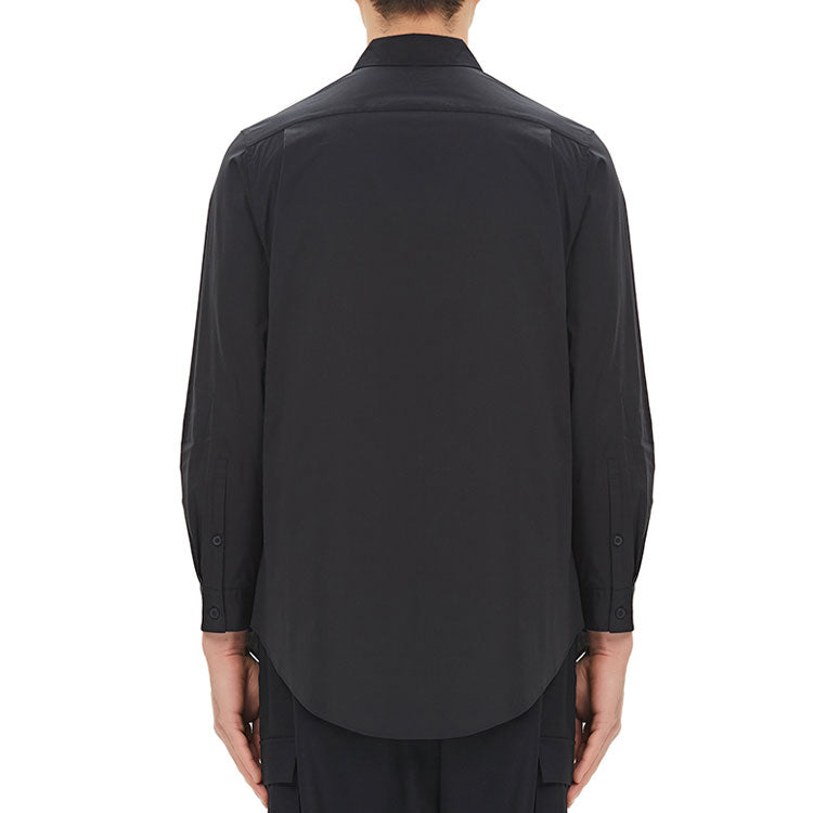 Men's Y-3 SS21 Solid Color Casual Long Sleeves Shirt Black GV4221