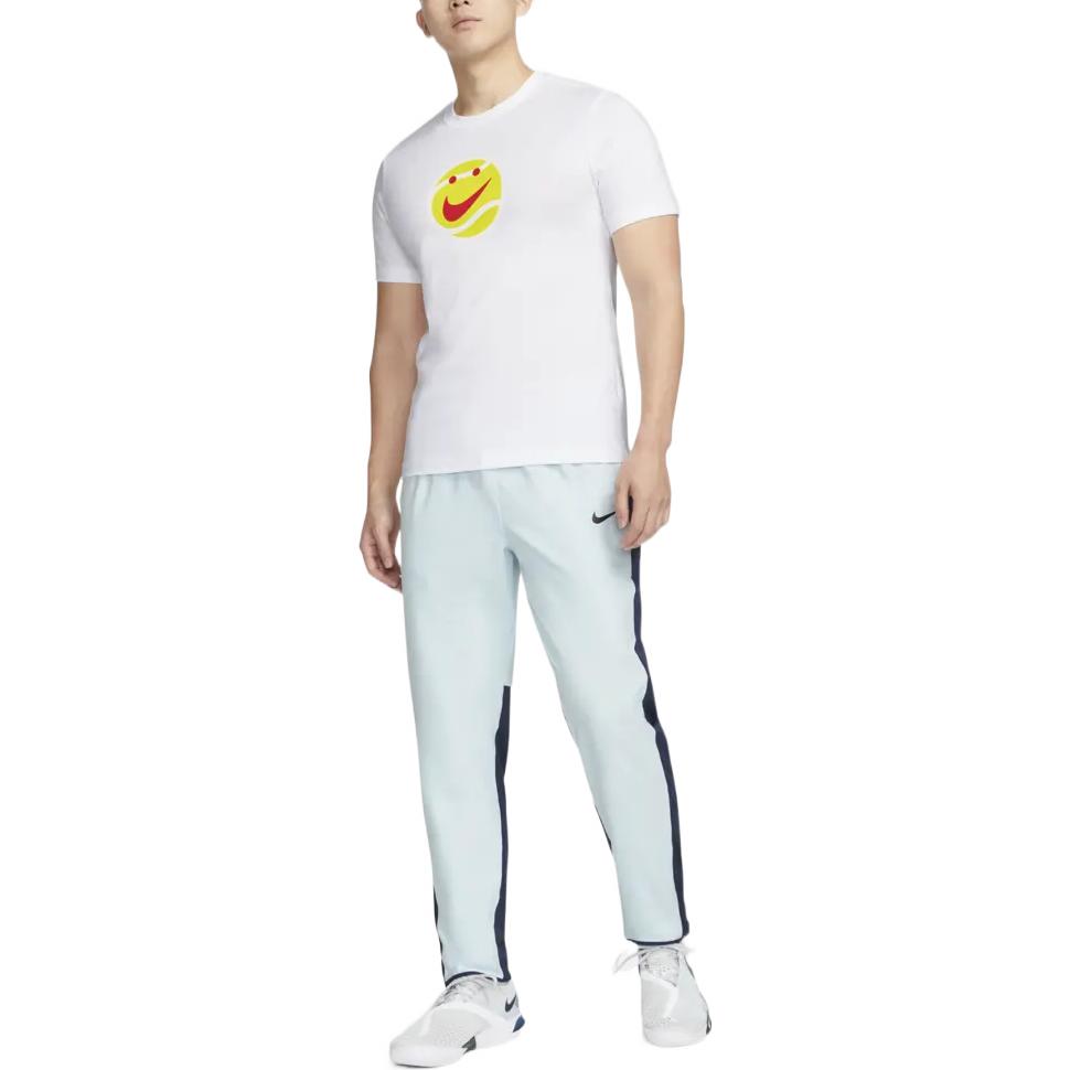 Men's Nike Solid Color Smiling Face Logo Alphabet Printing Short Sleeve White T-Shirt DR7726-100