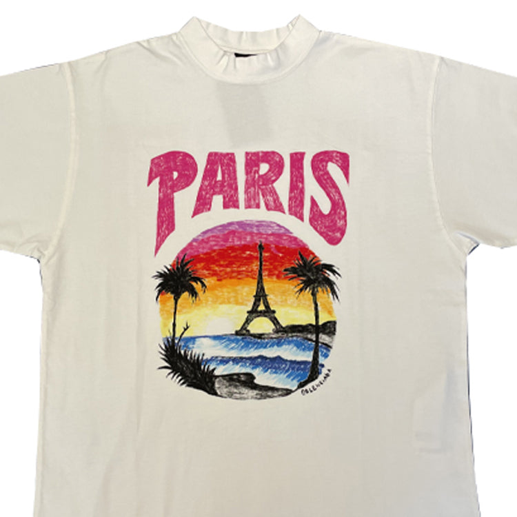 (WMNS) Balenciaga Paris Tropical T-Shirt 'White' 764235TPVL99601