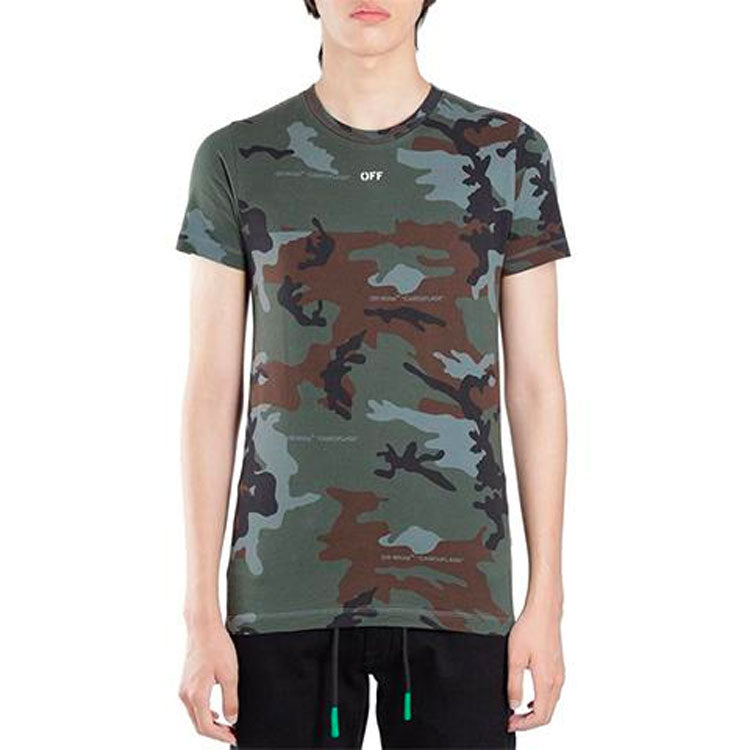 Off-White Unfinished Slim Fit Short Sleeve Ordinary Version Camouflage OMAA027E191850179901