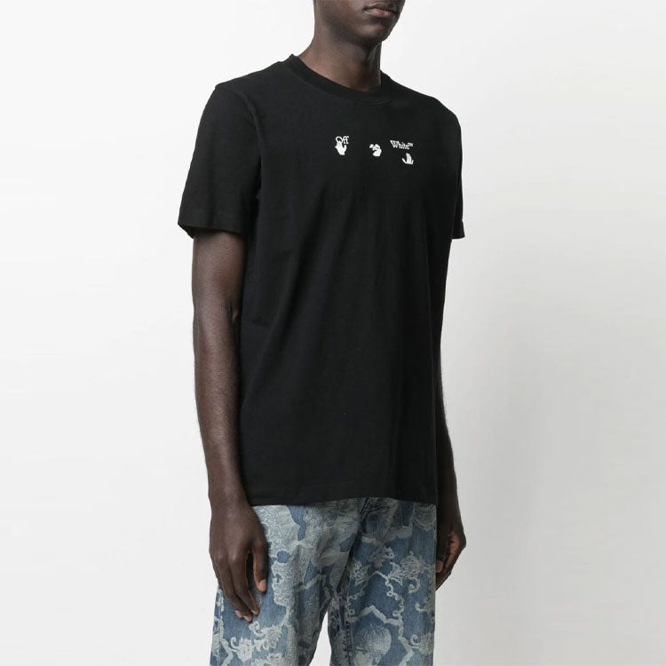 Off-White SS21 Back Logo Printing Round Neck Short Sleeve Ordinary Version Black OMAA027S21JER0091001