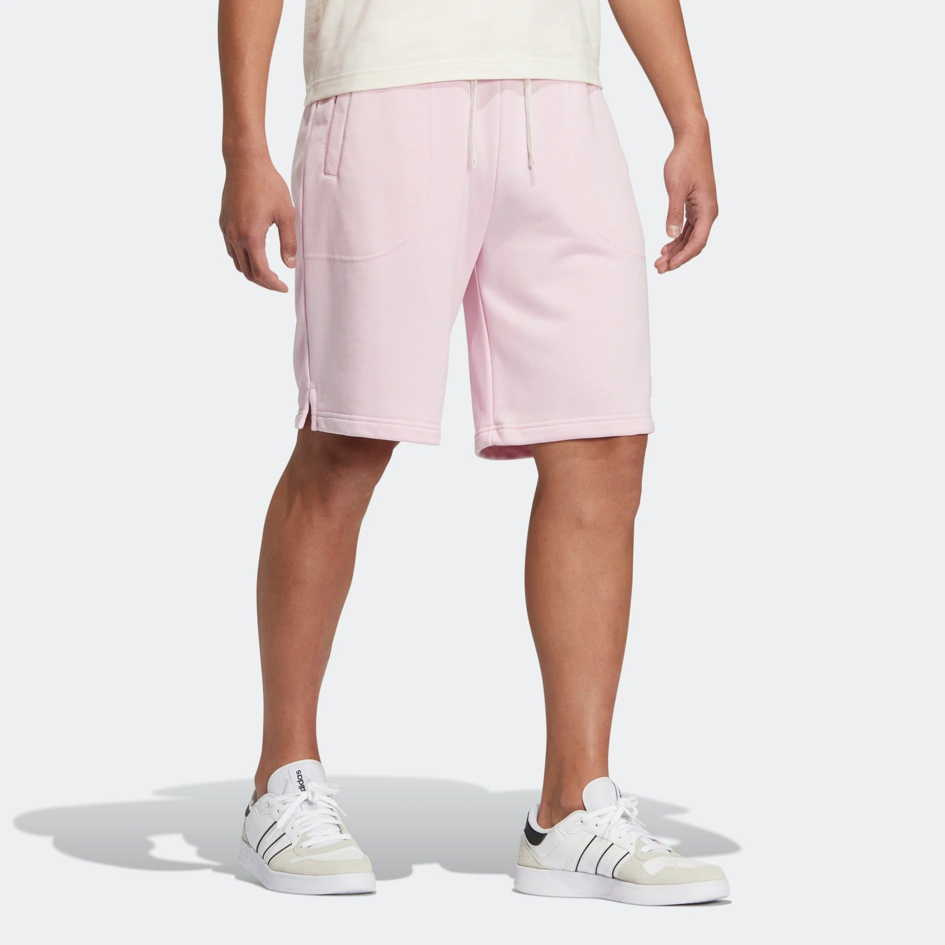 adidas neo Solid Color Lacing Casual Straight Shorts Unisex Pink HS6822