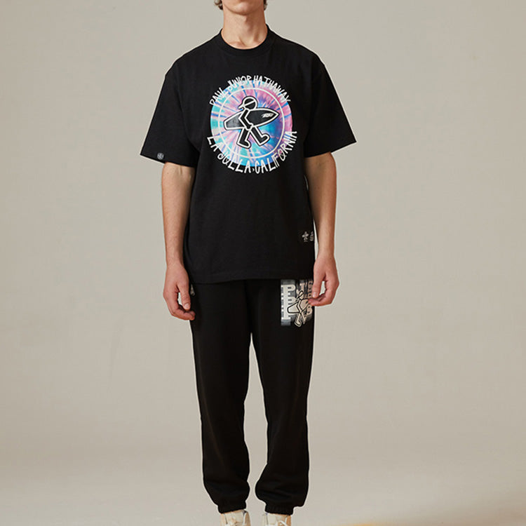 PJ's Vigor Multi-Color Pattern Printing Short Sleeve Unisex Black 20SSTS10202-P