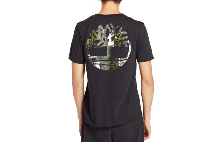 Men's Timberland SS20 Basic Logo Printing Short Sleeve Black A29JR001