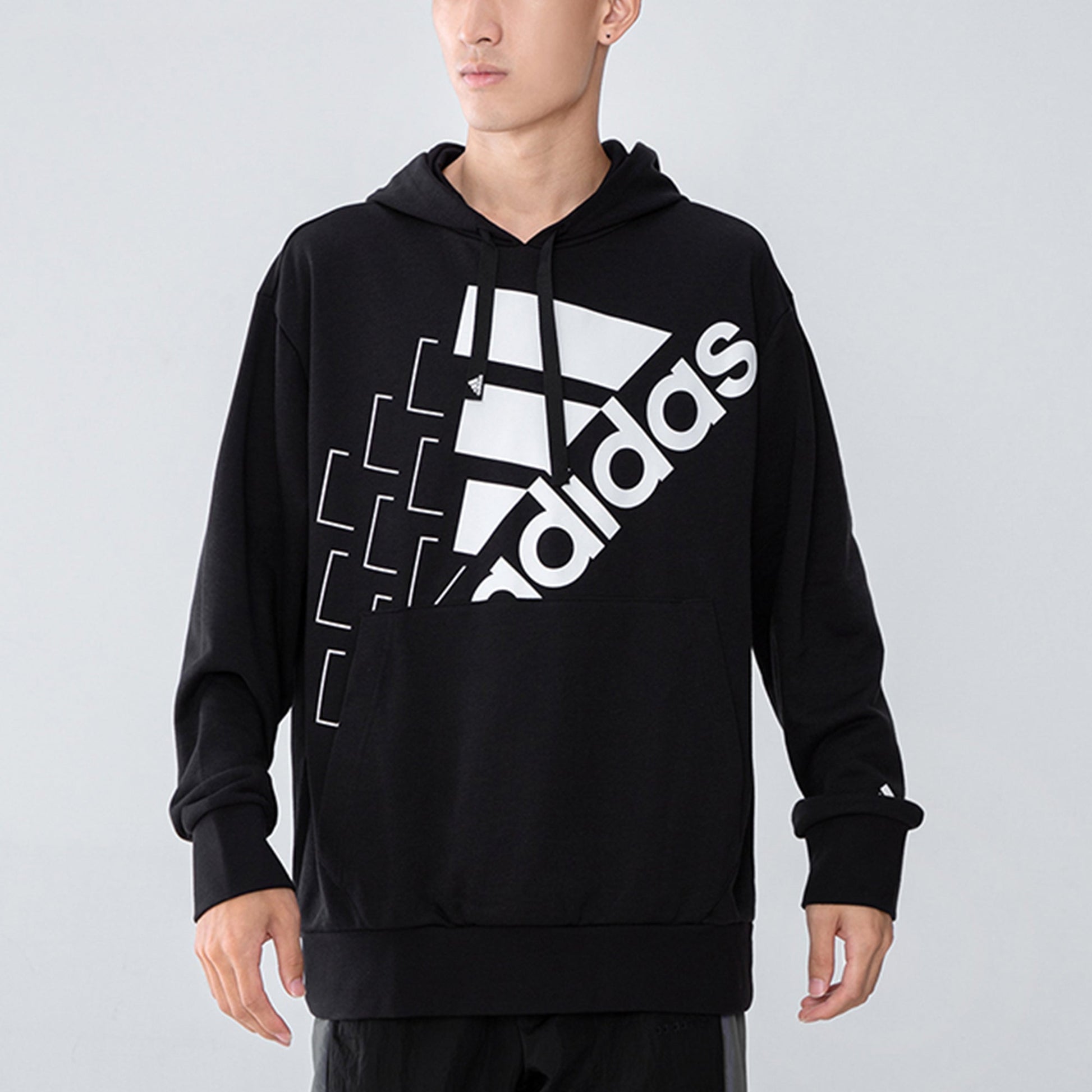 Men's adidas Large Logo Sports Pullover Black GS8747