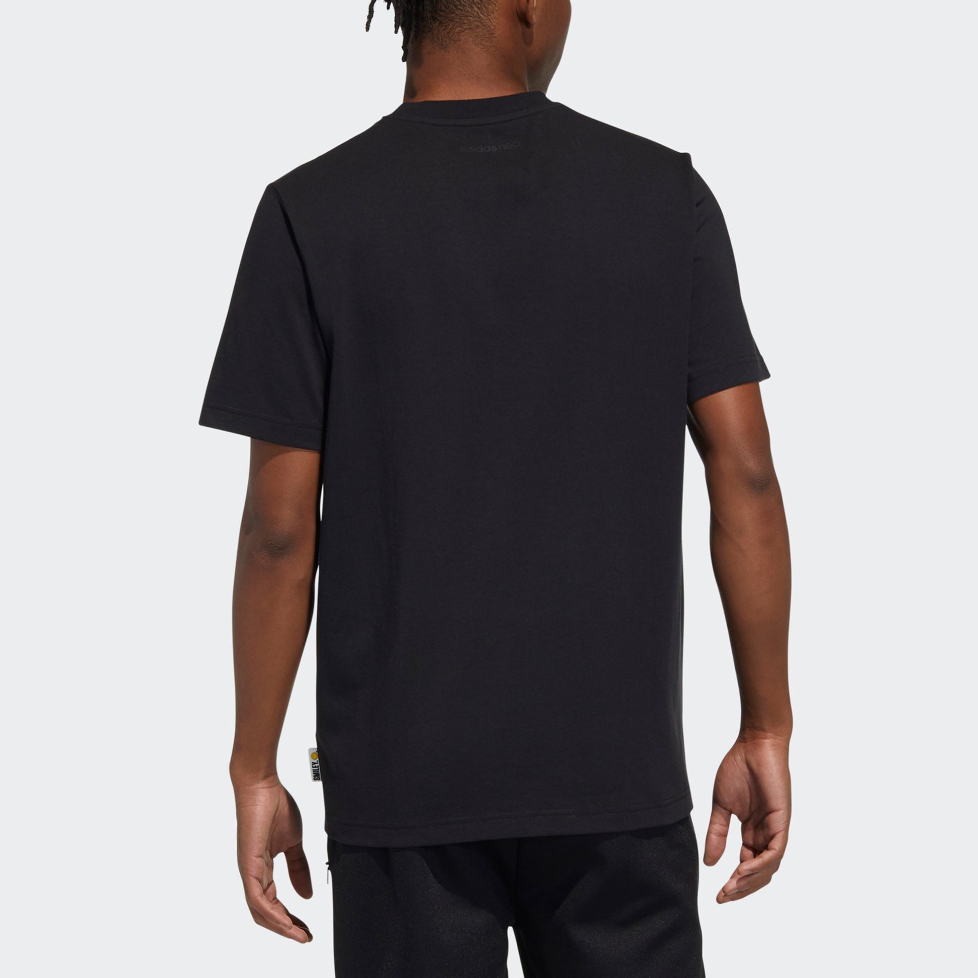 adidas neo M Smly Tee 1 Smiling Face Printing Sports Round Neck Short Sleeve Black H62013