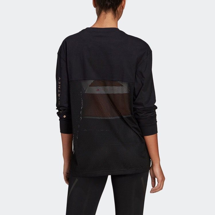 (WMNS) adidas Solid Color Mesh Splicing Sports Long Sleeves Black GM5391