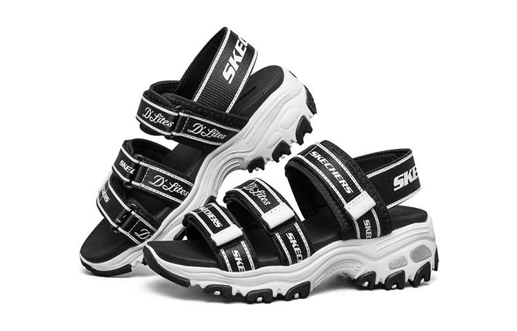 (GS) Skechers Dlites Sandals 'Black White' 664167L-BLK