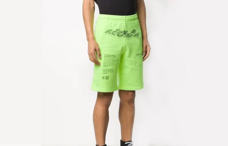 Off-White SS20 Mens Cotton 3D Pencil Bermuda Fluorescence OMCI006R20E300106210