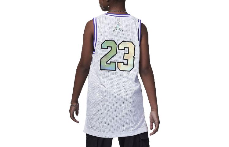 (GS) Air Jordan 23 Jersey Top 'White Purple' 45A773-I1E