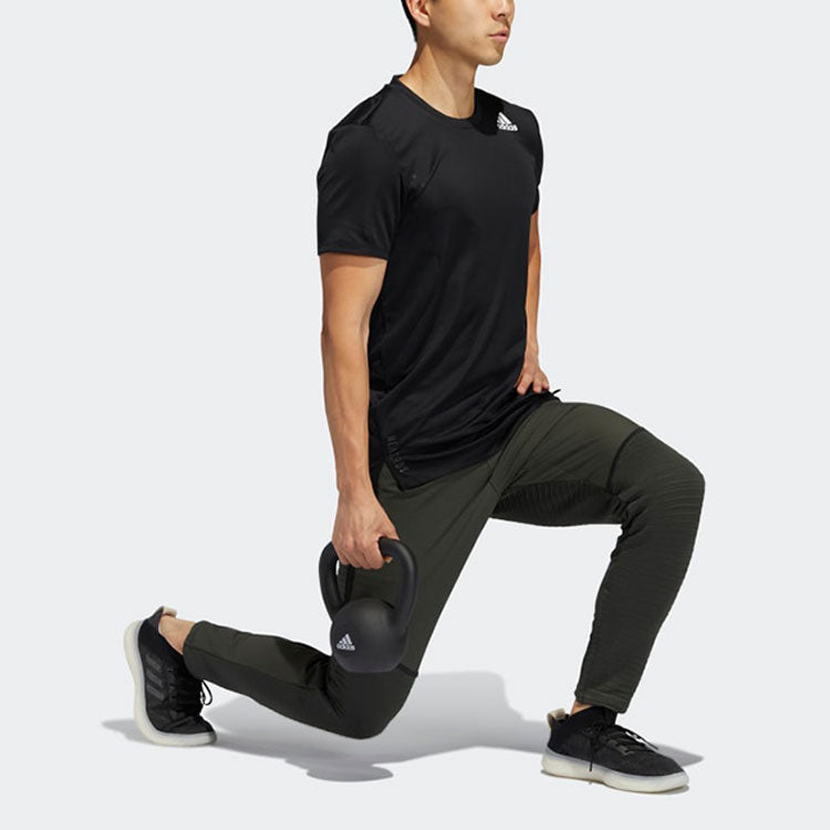 adidas Solid Color Training Sports Short Sleeve Black GL7305