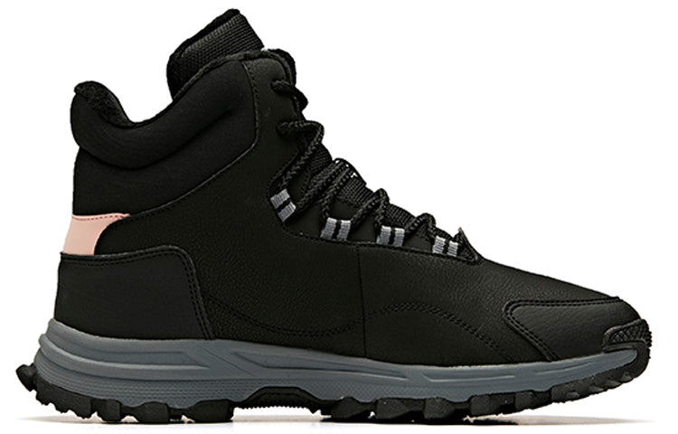 (WMNS) ANTA Outdoor Series Sneakers Fleeced High 'Black Beige Grey' 12948960-1