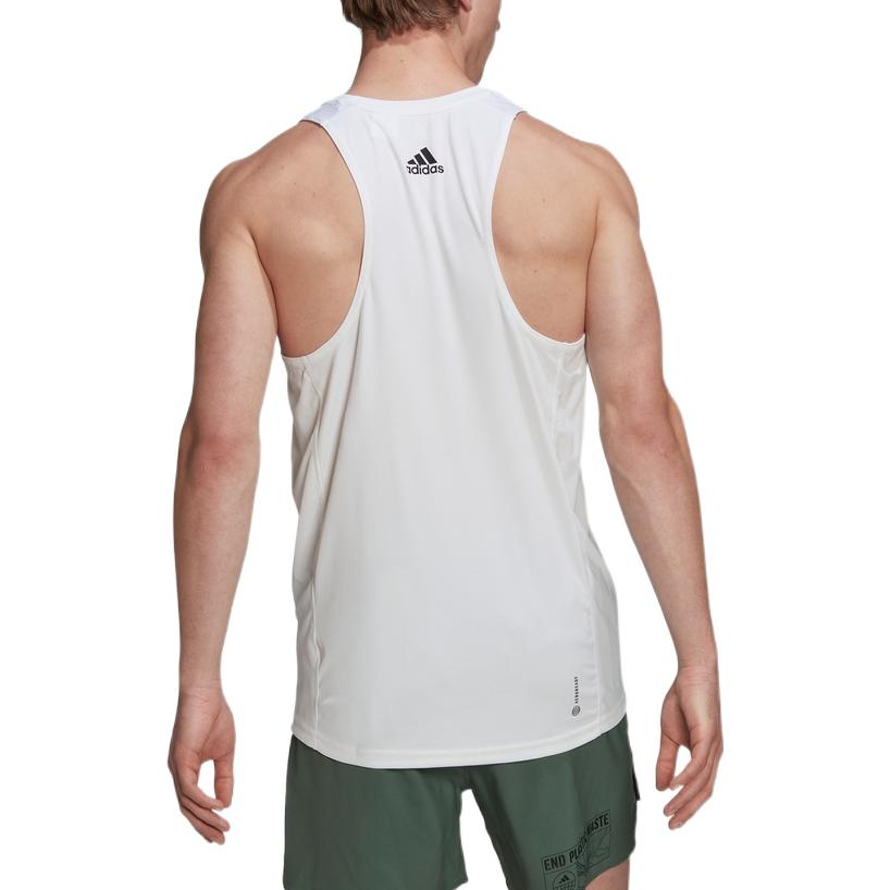 adidas Solid Color Alphabet Pattern Printing Running Training Sports Vest White HA4311