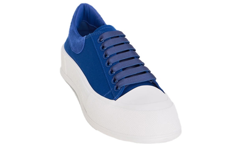 Alexander McQueen Deck Skate Plimsoll Lace Up 'Royal Blue White' 654594W4PQ14282