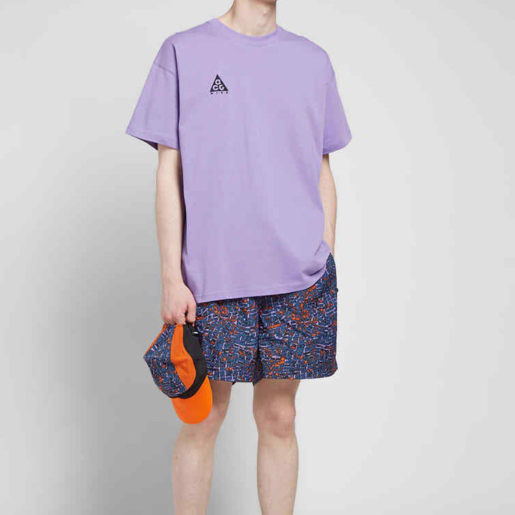 Men's Nike ACG logo Short Sleeve Purple T-Shirt BQ7342-567