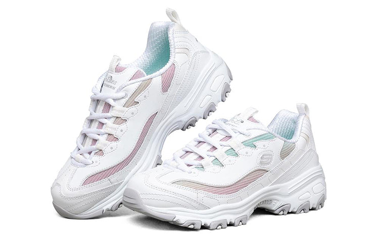 (WMNS) Skechers D'Lites 1.0 Low-Top Running Shoes White/Multi 149253-WMLT