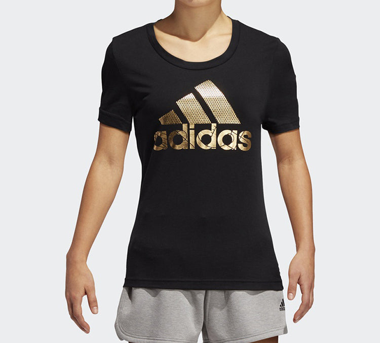 (WMNS) adidas Alphabet logo Short Sleeve Black DV3025
