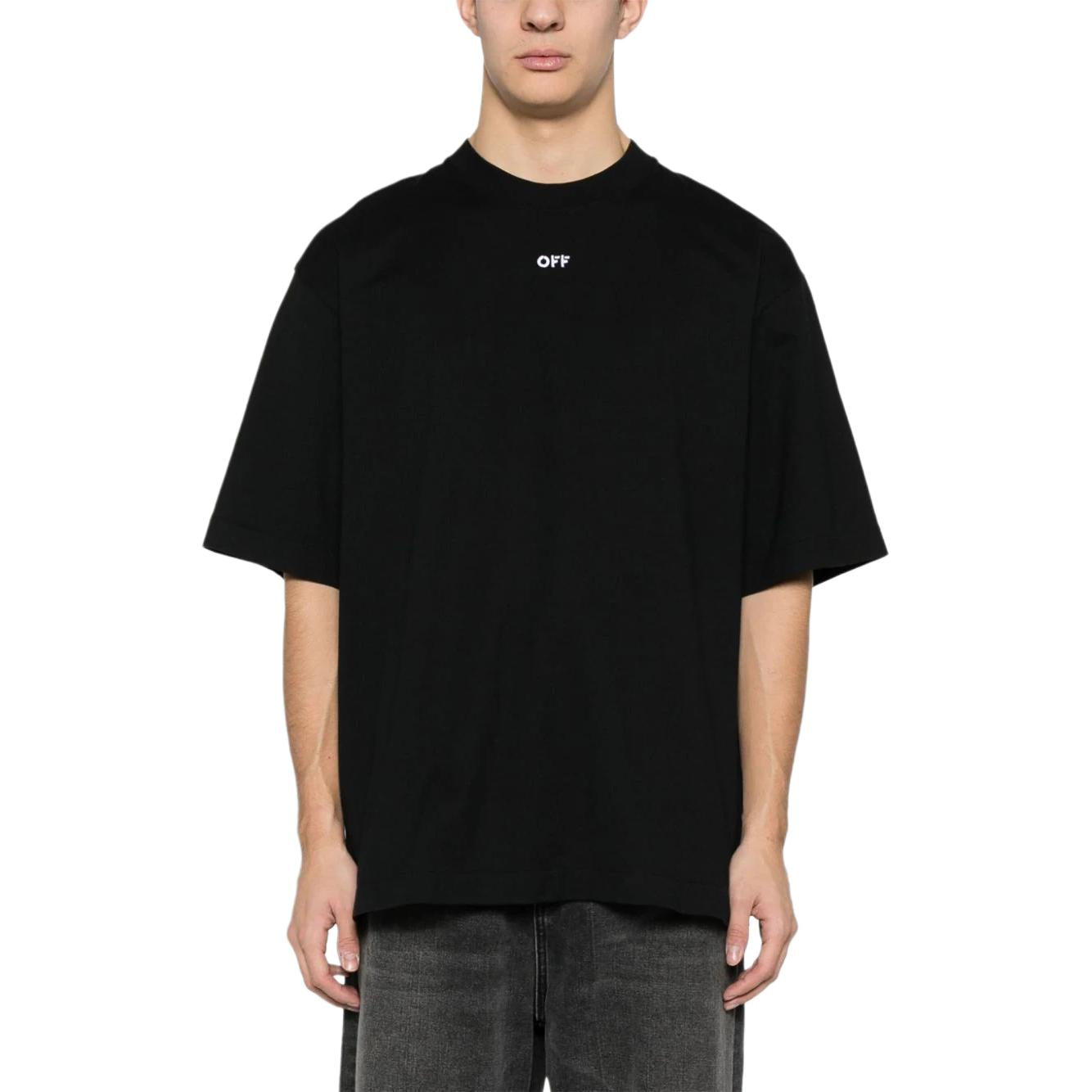 Off-White Arrows-embroidery Cotton T-shirt 'Black' OMAA120S24JER0041001