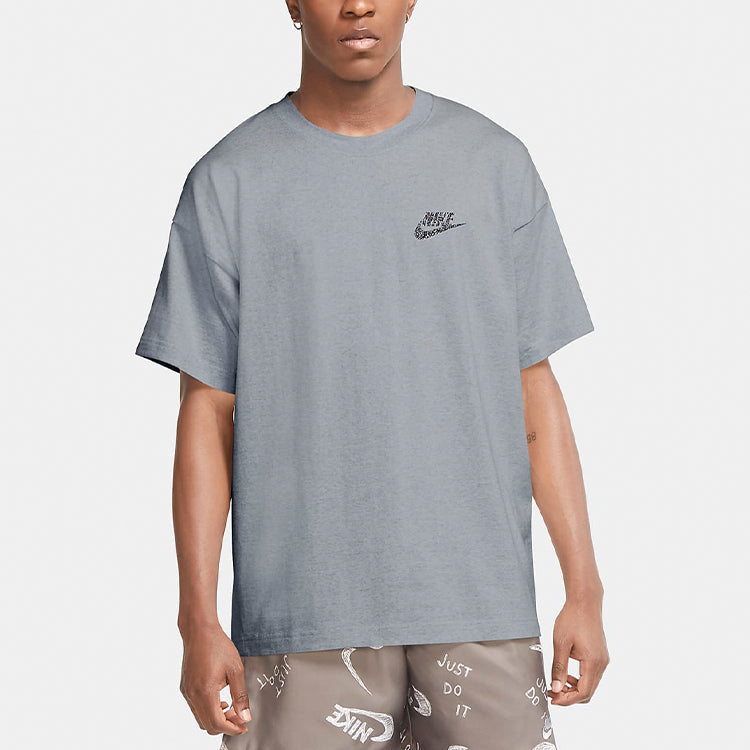 Nike Logo Round Neck Casual Sports Short Sleeve Gray CU4510-902