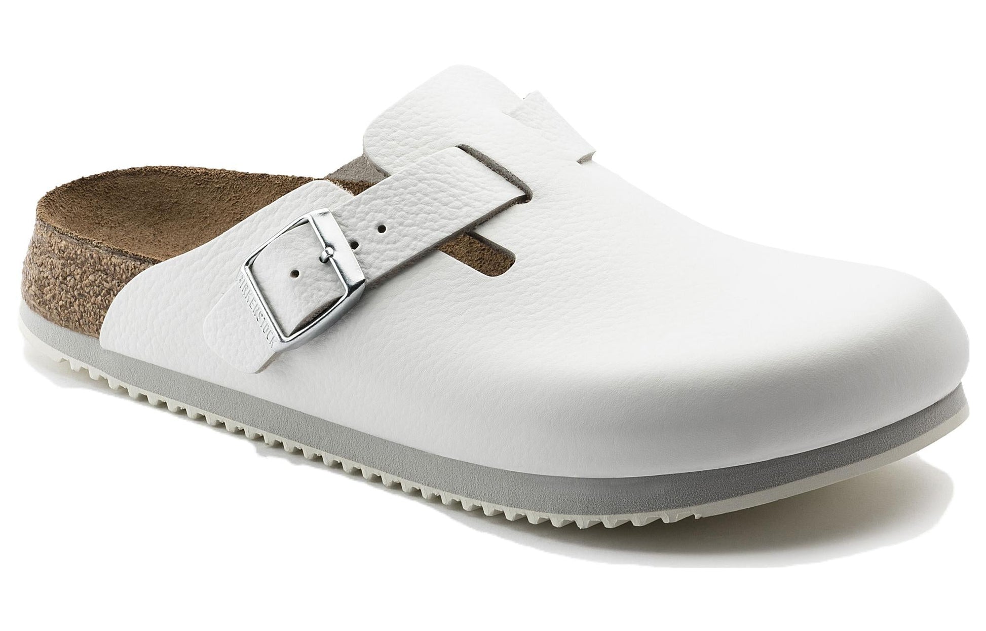 Birkenstock Boston Super Grip Leather Narrow Fit 'White' 0060136