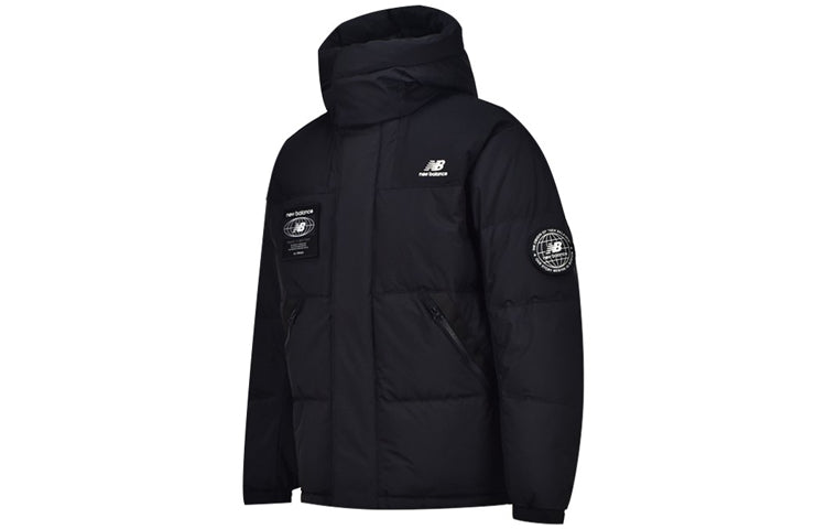New Balance Warm Hooded Down Jacket Asia Sizing 'Black White' NPA43131-BK